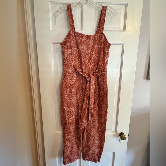 Fat Face Pants - Fat Face Terracotta 100% Soft Linen Jumpsuit, Size 8R, Excellent Used Condition!